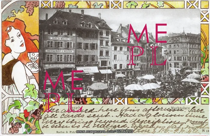 : Marketplace in Basel, Switzerland : Marketplace in Basel, Switzerland