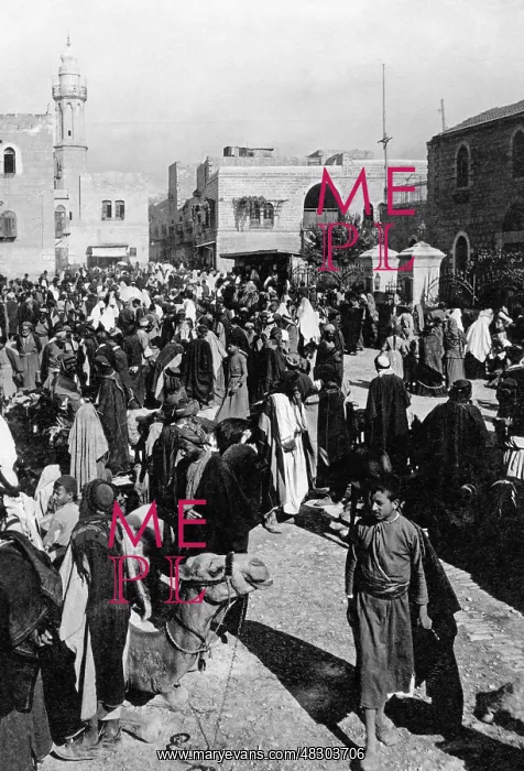 : Marketplace in Bethlehem, around 1930 : Marketplace in Bethlehem, around 1930