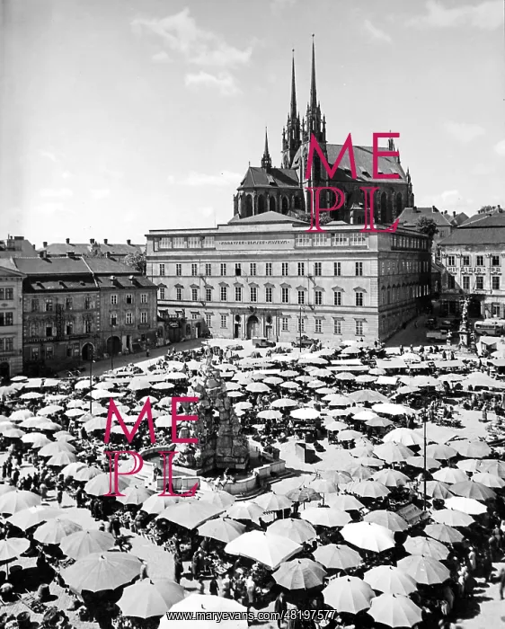 : marketplace in front of the museum in Brno : marketplace in front of the museum in Brno