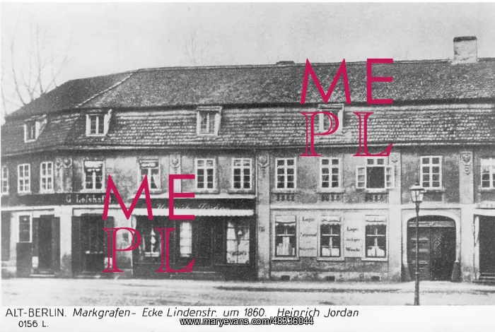 : Markgrafenstrasse in Berlin, around 1860 : Markgrafenstrasse in Berlin, around 1860