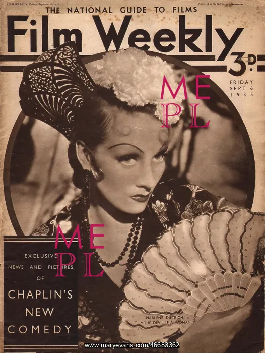 : Marlene Dietrich in The Devil Is A Woman : Marlene Dietrich in The Devil Is A Woman