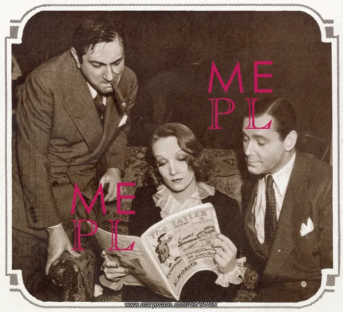 : Marlene Dietrich reading The Tatler : Marlene Dietrich reading The Tatler