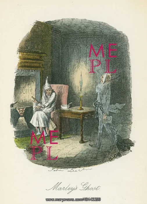 : Marley's ghost appearing to Scrooge. Illustration : Marley's ghost appearing to Scrooge. Illustration