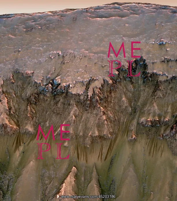 : Mars landscape showing shows flows that ? : Mars landscape showing shows flows that ?