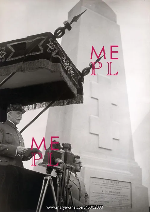 : Marshal Philippe Petain at the installation of a monument : Marshal Philippe Petain at the installation of a monument