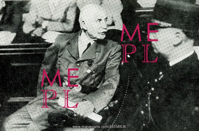: Marshal Philippe Petain on trial, Paris, end of WW2 : Marshal Philippe Petain on trial, Paris, end of WW2