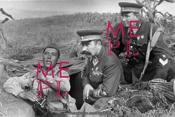 : Marshall Budjonny during a visit with soldiers, 1940 : Marshall Budjonny during a visit with soldiers, 1940