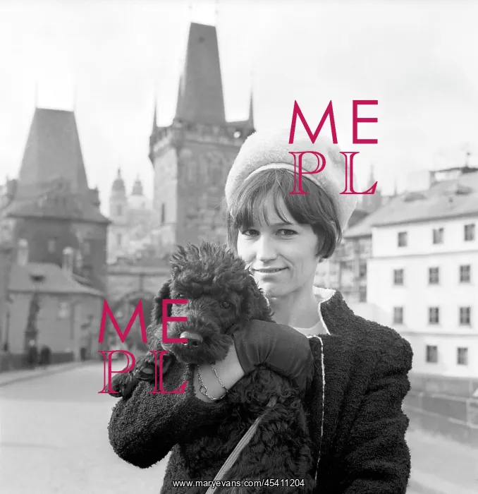 : Marta Kubisova - pop singer - dog - Charles Bridge : Marta Kubisova - pop singer - dog - Charles Bridge