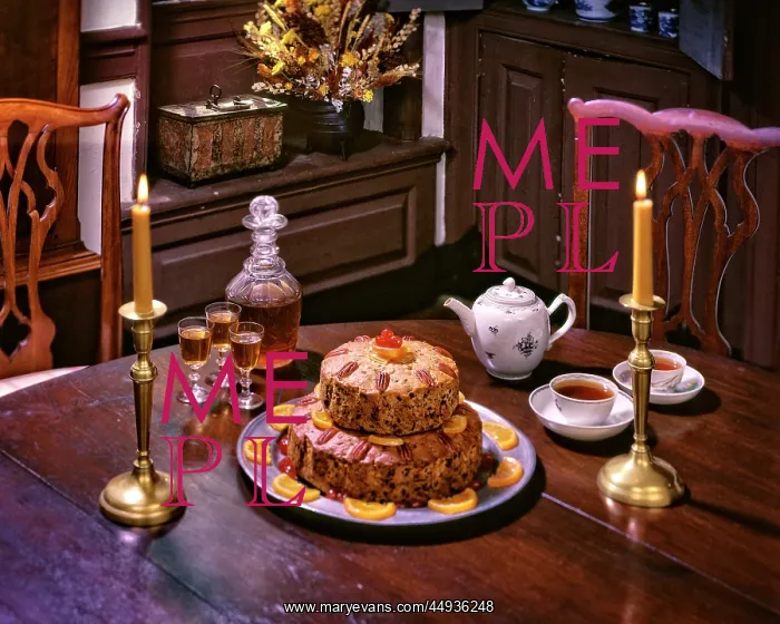 : Martha Washington Great Cake on Table at Washington's HQ : Martha Washington Great Cake on Table at Washington's HQ