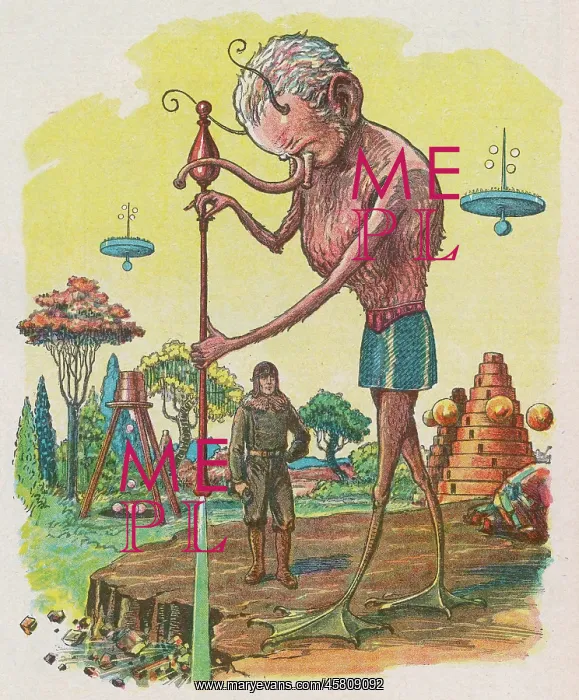 : MARTIAN. A Martian demonstrates his technology to a visiting Earthman : MARTIAN. A Martian demonstrates his technology to a visiting Earthman