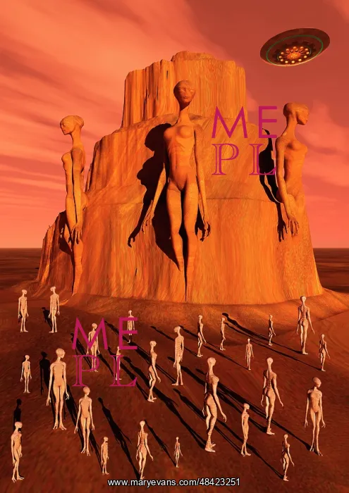 : Martians gathering around a monument dedicated to their ? : Martians gathering around a monument dedicated to their ?