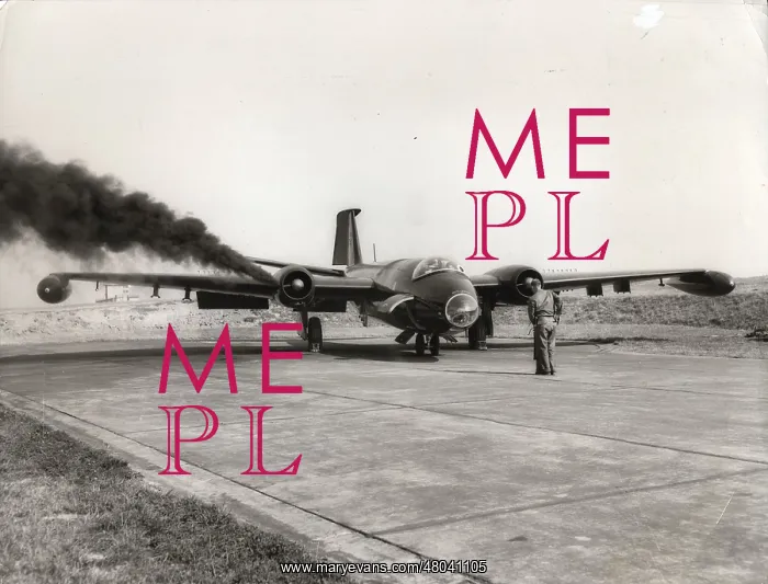 : A Martin B-57A starts an engine in Germany : A Martin B-57A starts an engine in Germany