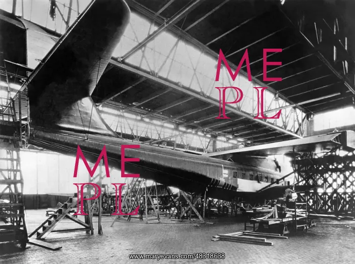 : Martin M-130 under construction, approx. 1933 : Martin M-130 under construction, approx. 1933