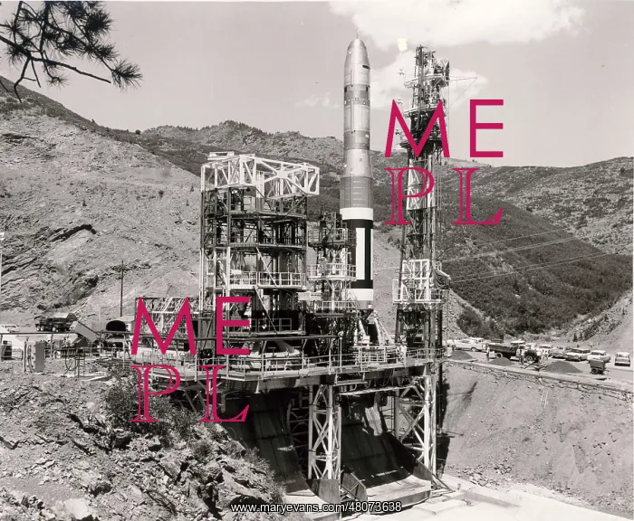 : Martin SM-68 Titan ICBM on a test stand : Martin SM-68 Titan ICBM on a test stand