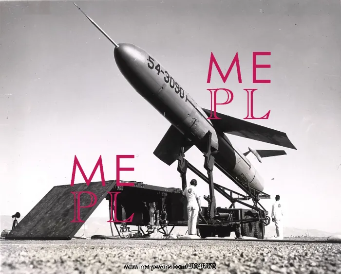 : Martin TM-76 Mace on its zero-length launcher : Martin TM-76 Mace on its zero-length launcher