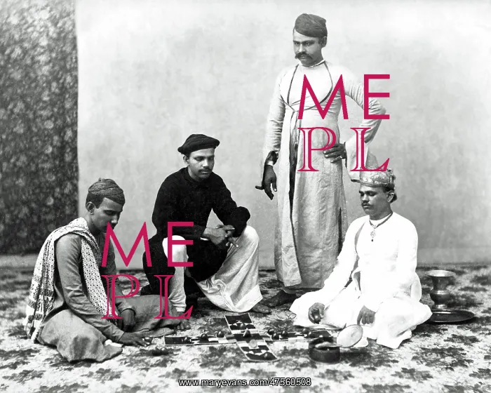 : Marwari men playing board game, India : Marwari men playing board game, India