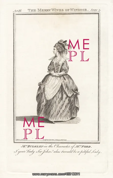 : Mary Bulkley as Mrs Ford in The Merry Wives of Windsor : Mary Bulkley as Mrs Ford in The Merry Wives of Windsor