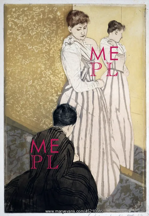 : Mary Cassatt etching, THE FITTING, 1891. ? : Mary Cassatt etching, THE FITTING, 1891. ?