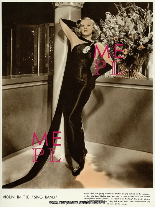 : Mary Dees. Mary Ella Dees (1911 - 2004), American stage and screen actress : Mary Dees. Mary Ella Dees (1911 - 2004), American stage and screen actress