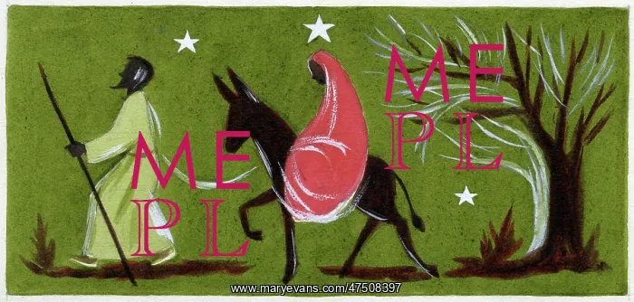  : Mary on a donkey led by Joseph