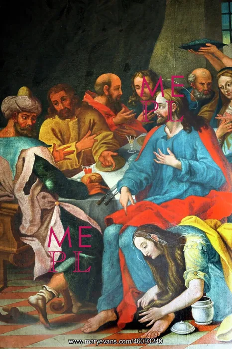 : Mary of Magdala anoiting the feet of Jesus : Mary of Magdala anoiting the feet of Jesus