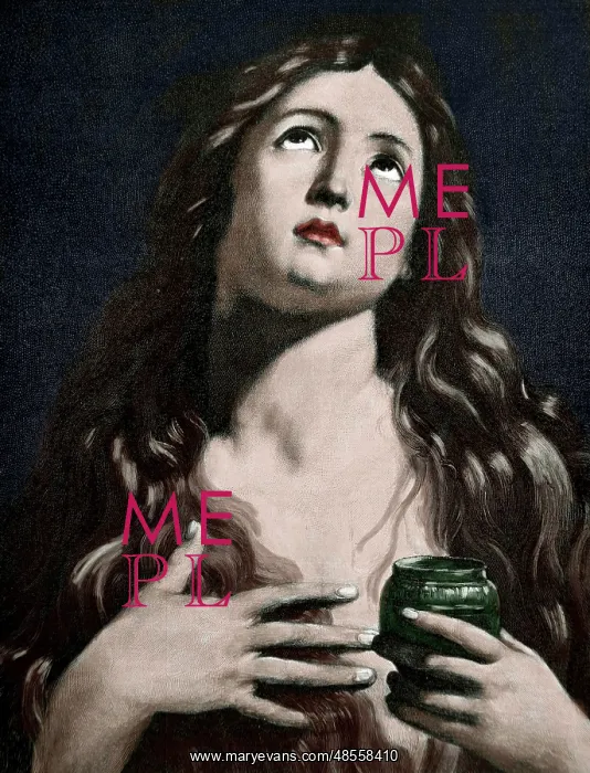  : Mary Magdalene. Engraving by Weber. Colored