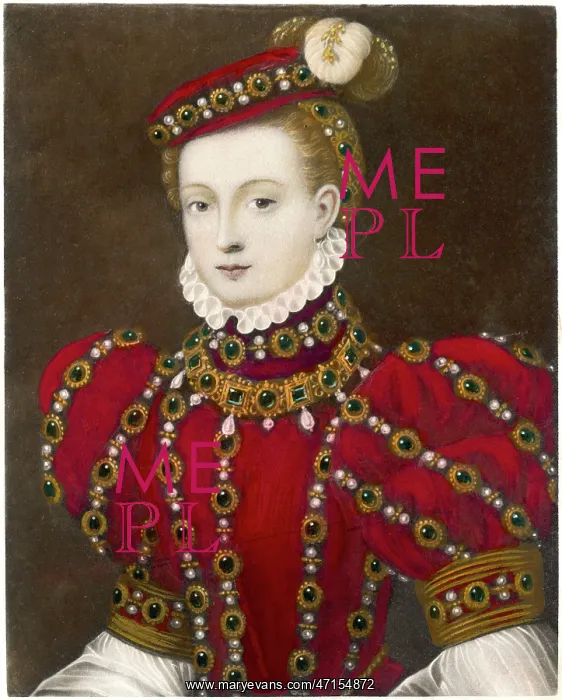  : Mary, Queen of Scots in a red costume