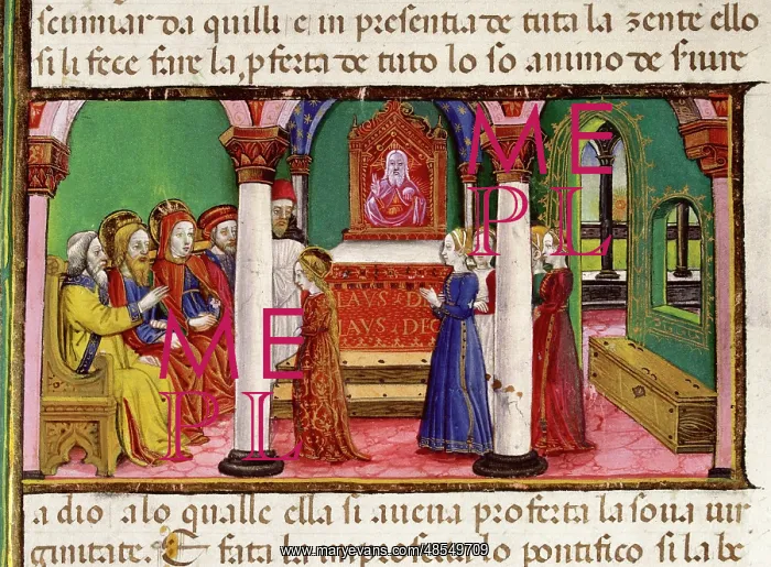  : Mary's vow of virginity. Codex of Predis (1476). Italy