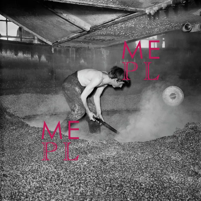 : Mash tun being dug out after wort removed : Mash tun being dug out after wort removed