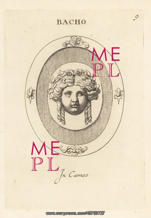 : Mask of Bacchus, Roman god of wine : Mask of Bacchus, Roman god of wine