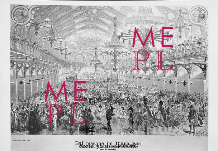 : Masked ball in Vienna, engraving : Masked ball in Vienna, engraving