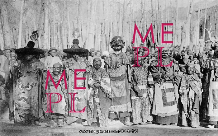 : Masked priests in Ladakh, 1912 : Masked priests in Ladakh, 1912