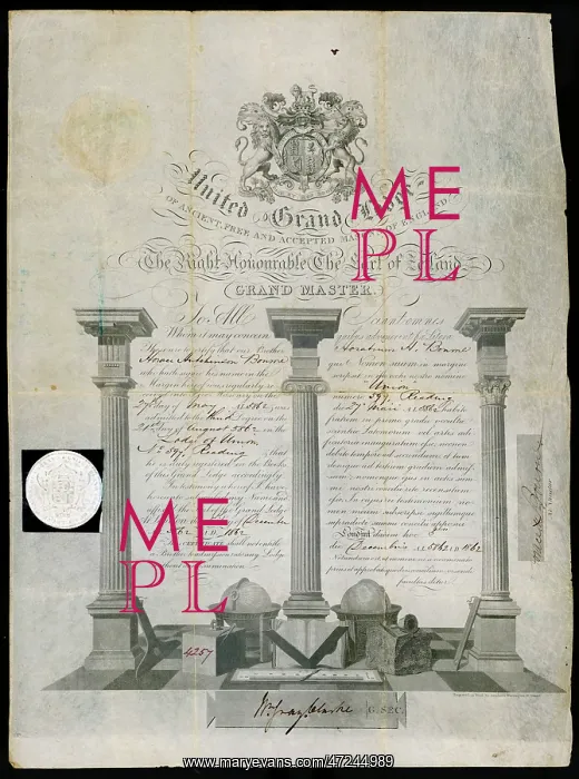  : MASONIC CERTIFICATE