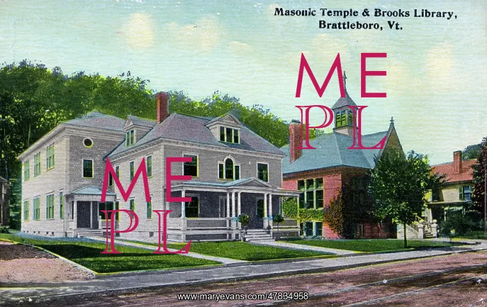  : Masonic Temple and Brooks Library, Brattleboro, Vermont, USA