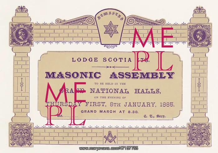  : MASONIC TICKET / GLASGOW