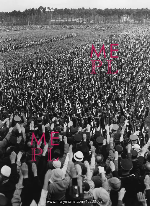 : Mass ralley on the Zeppelin field in Nuremberg, 1933 : Mass ralley on the Zeppelin field in Nuremberg, 1933