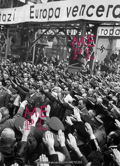: Mass rally of forced laborers, 1943 : Mass rally of forced laborers, 1943