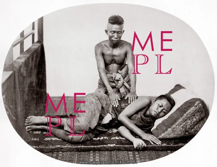 : Masseur and massage, probably Siam, Thailand : Masseur and massage, probably Siam, Thailand