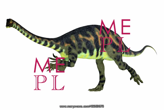 : Massospondylus dinosaur running, side view on : Massospondylus dinosaur running, side view on