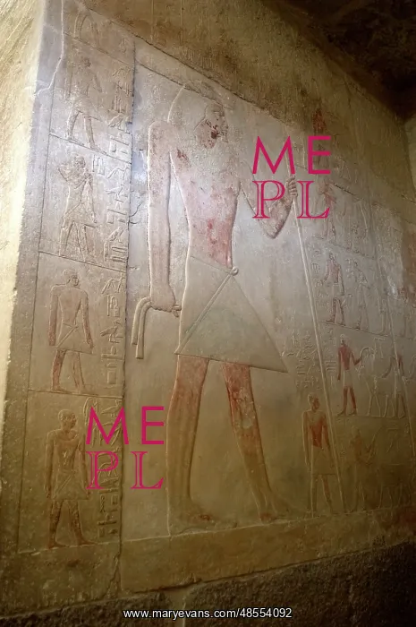  : Mastaba of Ptahhotep and Akhethotep. Polychrome relief. Egyp
