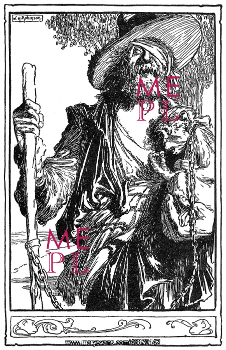 : Master Peter from Don Quixote, by William Heath Robinson : Master Peter from Don Quixote, by William Heath Robinson