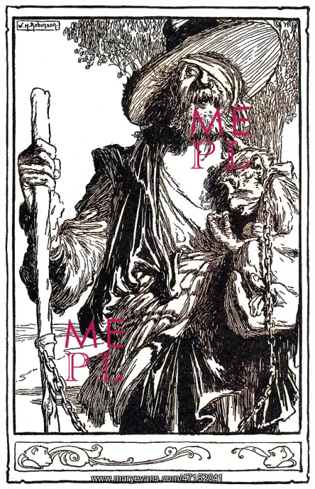 : Master Peter from Don Quixote, by William Heath Robinson : Master Peter from Don Quixote, by William Heath Robinson