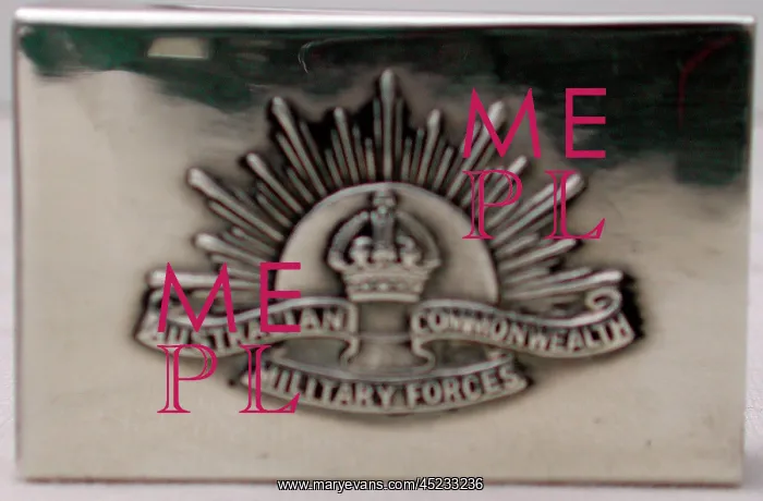 : Matchbox holder with AIF cap badge, WW1 : Matchbox holder with AIF cap badge, WW1