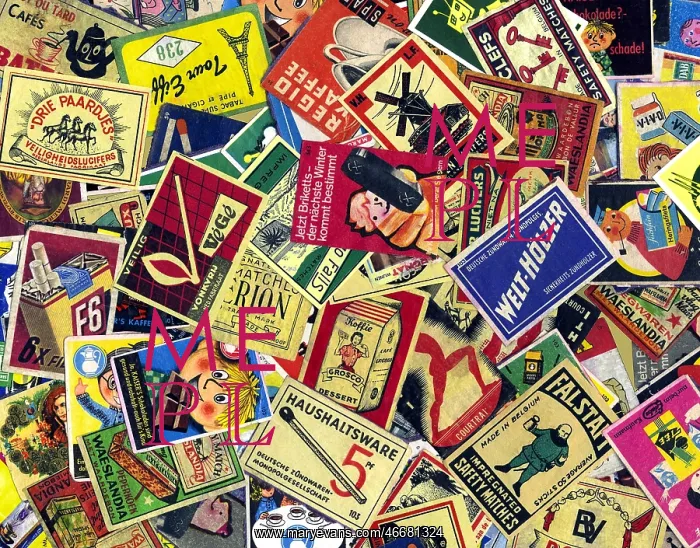 : Matches labels from matchboxes : Matches labels from matchboxes