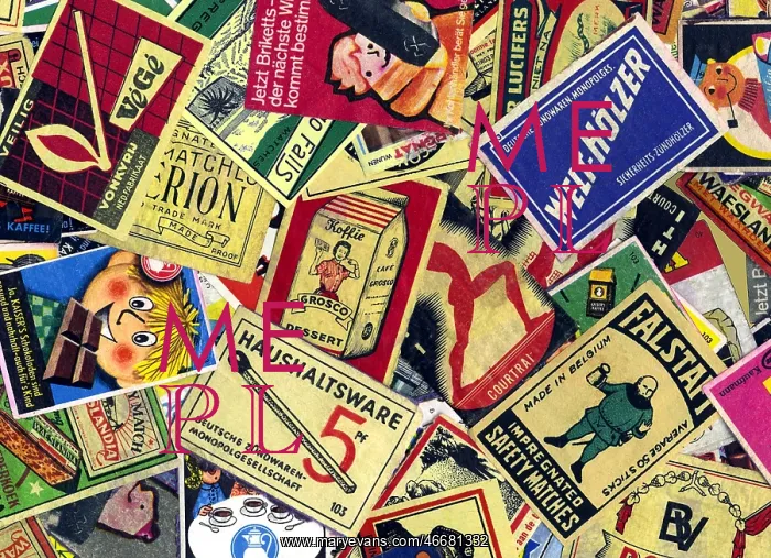 : Matches labels from matchboxes : Matches labels from matchboxes