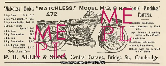  : MATCHLESS M / BIKE ADVERT