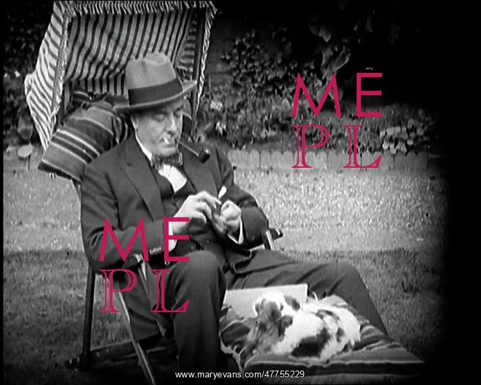 : Matheson Lang Relaxing in a Deck Chair Smoking : Matheson Lang Relaxing in a Deck Chair Smoking