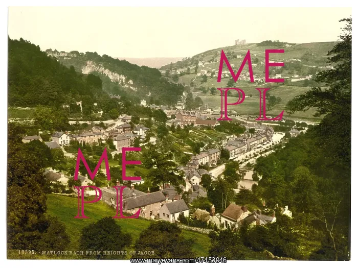 : Matlock Bath, from Heights of Jacob, Derbyshire, England : Matlock Bath, from Heights of Jacob, Derbyshire, England