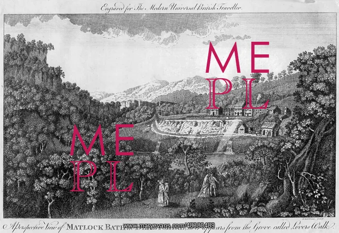 : Matlock Spa, Derbyshire, England. From a copperplate : Matlock Spa, Derbyshire, England. From a copperplate