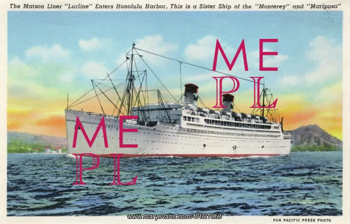 : Matson liner Lurline, Honolulu harbour, Hawaii, USA : Matson liner Lurline, Honolulu harbour, Hawaii, USA